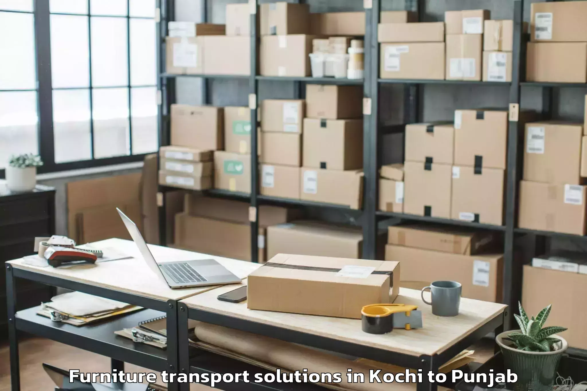 Expert Kochi to Maler Kotla Furniture Transport Solutions